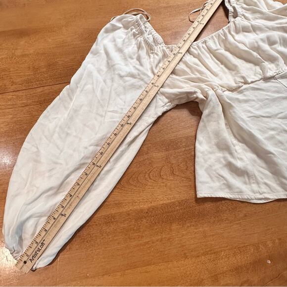 Old Navy Square Neck Crepe Off the Shoulder Long Sleeve Peasant Top Sz XL XLarge - Picture 10 of 13